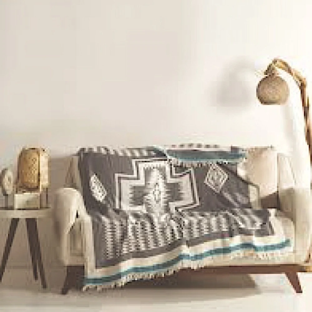 Anthropologie EVERYWHERE Blanket Organic Cotton Soft Loom Weave Hand Crafted - Picture 2 of 14